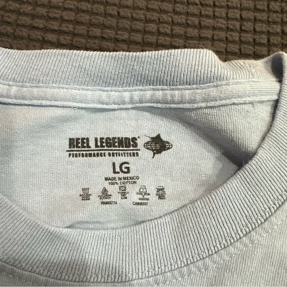 Reel Legends Men's Solid Short Sleeve T-Shirt w/Marlin Large - Picture 4 of 5